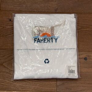 Faherty Mens Sunwashed Pocket Tee XL White